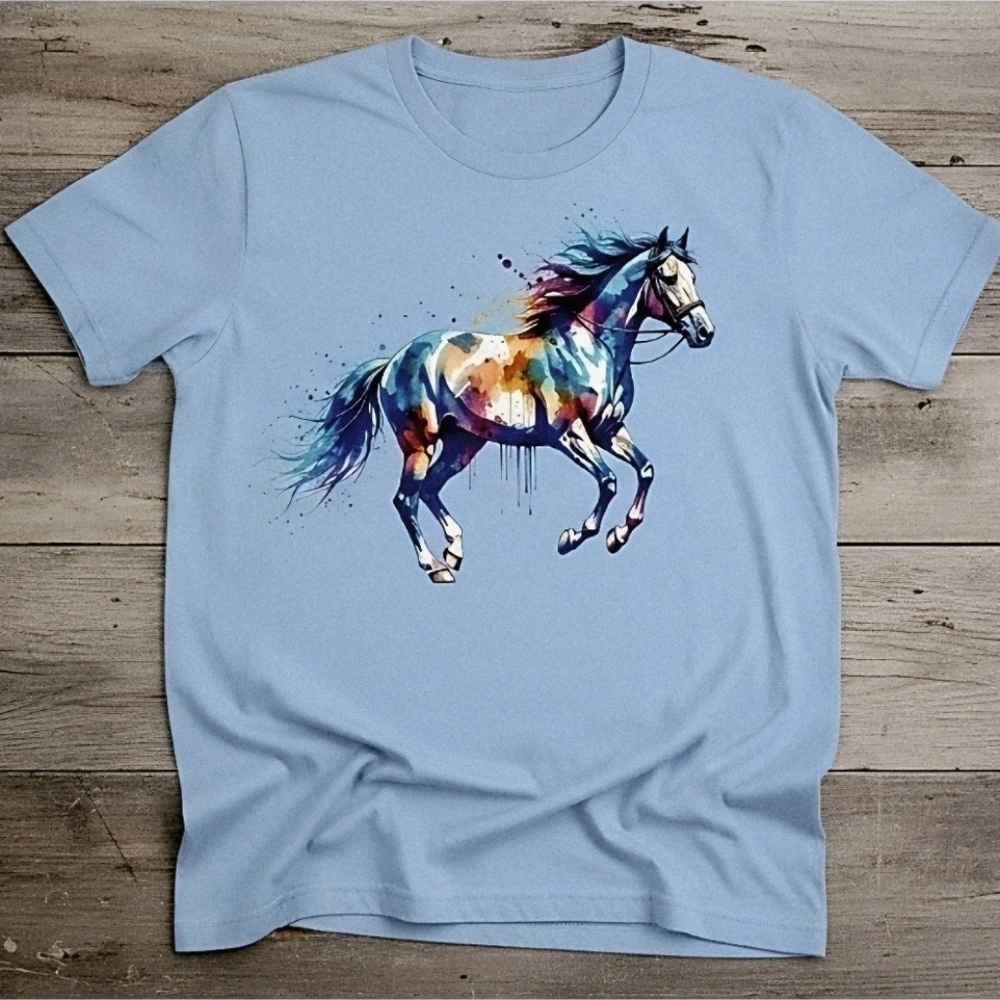 Watercolor Running Horse Tee • Western Boho Horse Graphic Shirt • Cowgirl - Picture 9 of 16